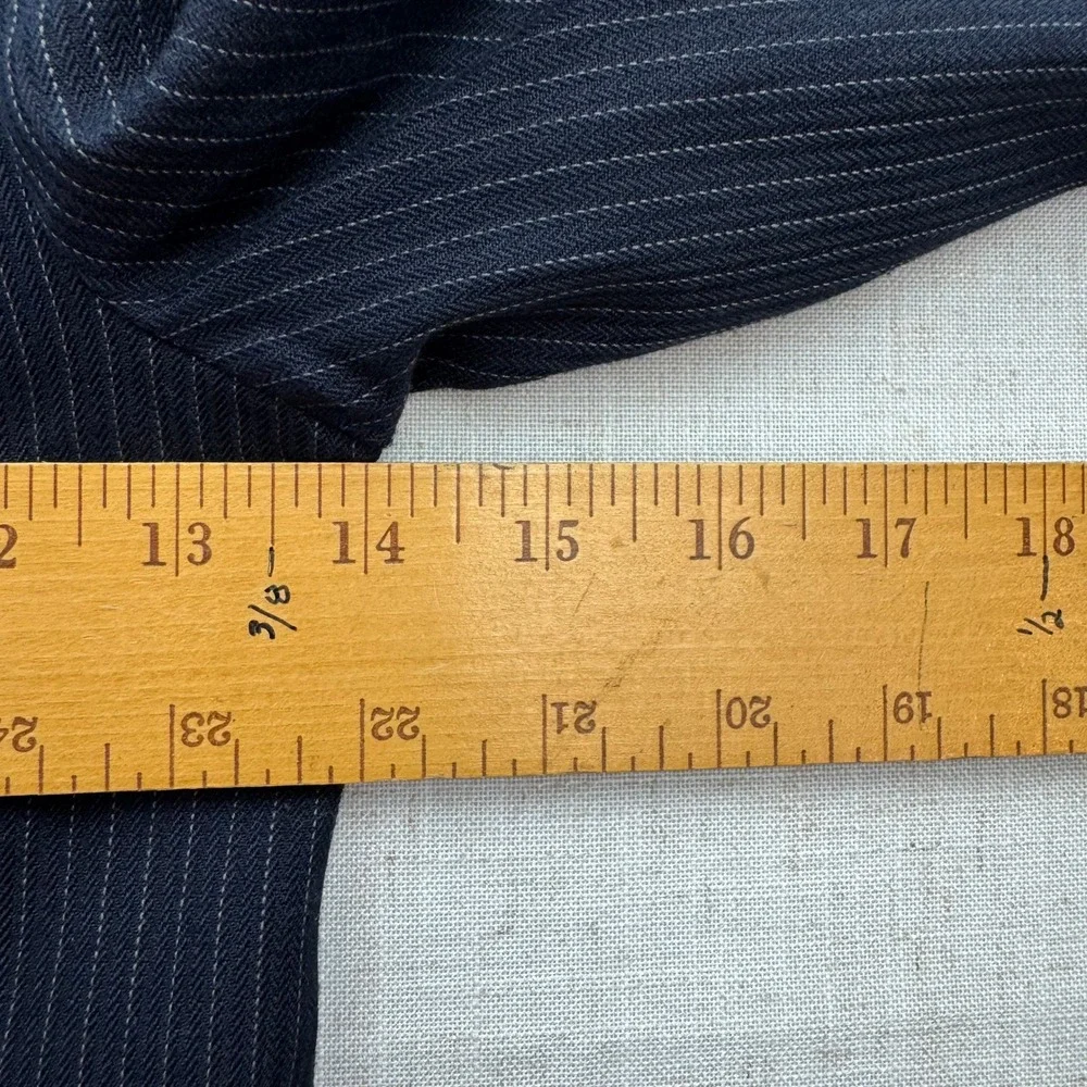 Claiborne Boys Navy Blue Pinstripe Blazer Jacket Sz 4/4T Formal Wedding Dressy